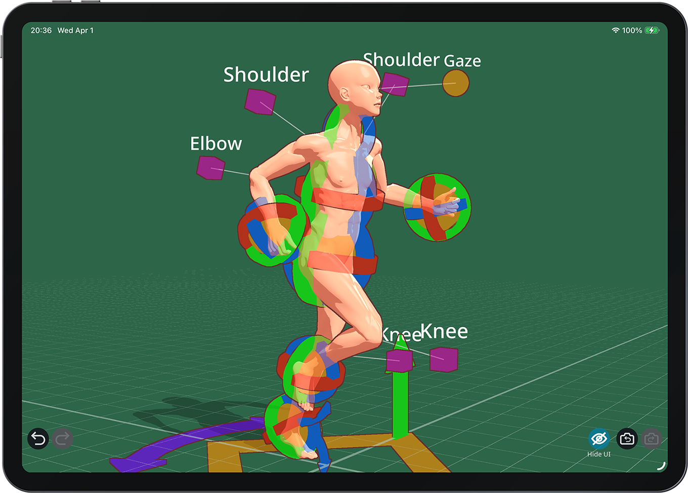 Pose controls on iPad